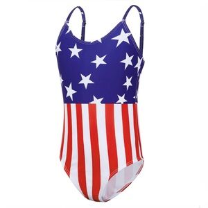 Zando Girls American Flag One Piece Swimsuit